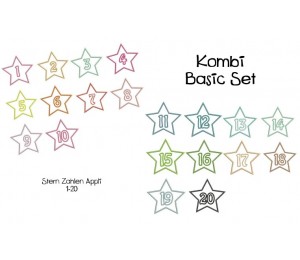 Stickserie - Stern Zahlen Kombi 1-20